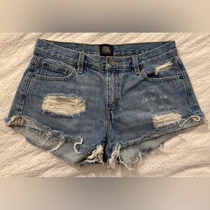 BDG Women's Ripped Jean Shorts - Light Blue